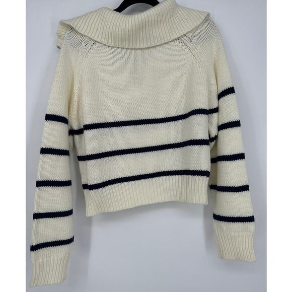 Olivaceous Ralph Half Zip Nautical Stripe Sweater - Picture 4 of 4